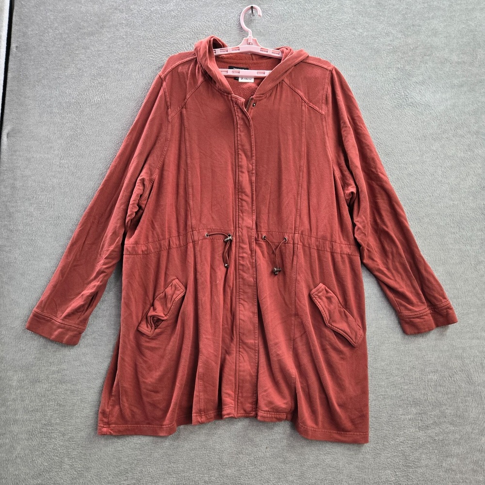 Torrid Women Jacket 4 Brown Anorak Hooded Long‎ Sleeve Rayon Spandex